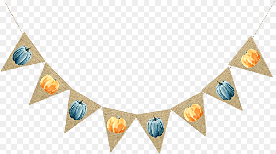 Banner Pennant Flag Pumpkin Pumpkins Fall Autumn Triangle Party Banner, Accessories, Jewelry, Necklace Png