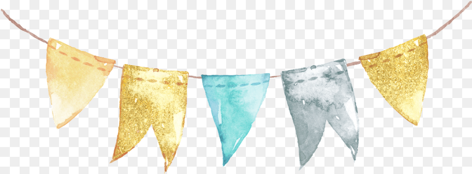 Banner Pennant Flags Garland Teal Gold Flag, Text Png