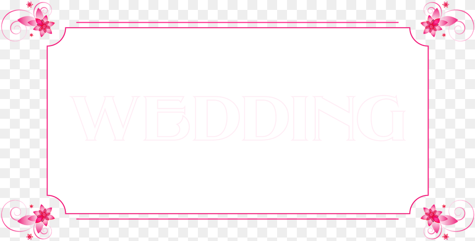 Banner Pink Flowers Design, White Board Png