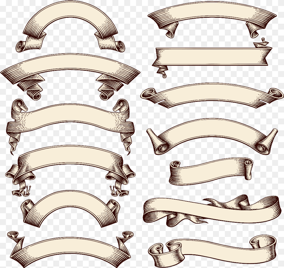 Banner Ribbon Scroll Script Textbox Ribbon Vintage Vector, Baby, Person, Bronze, Blade Free Png Download