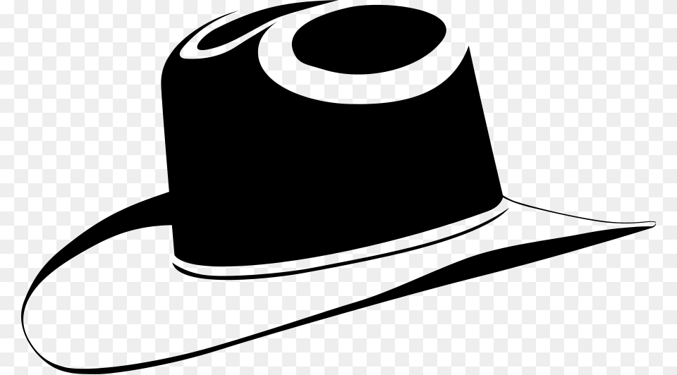 Banner Royalty Cowboy Hat Clipart Black And White Black Cowboy Hat Clip Art, Gray Free Png Download