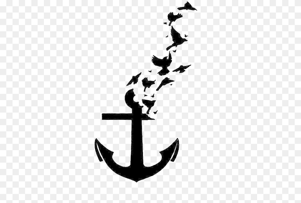 Banner Royalty Stock Bird Tattoo Anchor Wall Decal Anchor Transparent, Electronics, Hardware, Hook, Cross Free Png