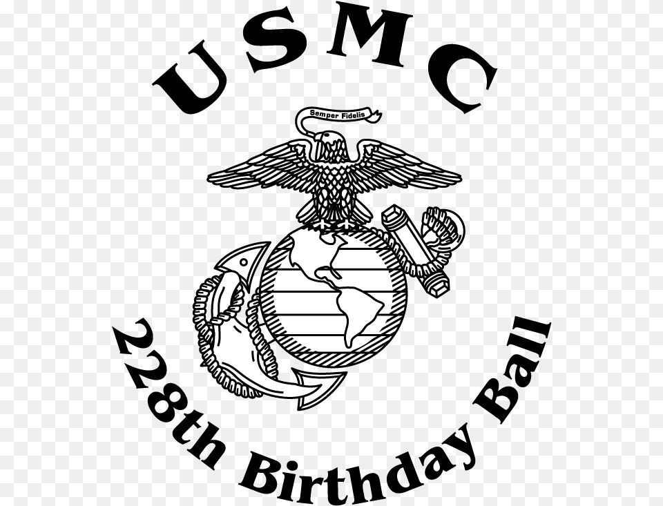 Banner Royalty Free Stock Marine Corps Logo Drawing Marine Corps Usmc Meritorious Mast Template, Animal, Bird, Symbol, Emblem Png