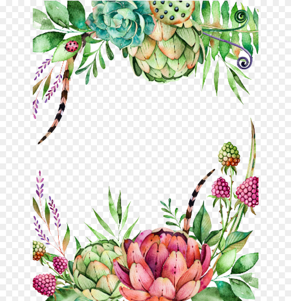 Banner Royalty Library Watercolor Succulent Clipart Suculentas Con Flores Dibujos, Art, Dahlia, Floral Design, Flower Free Transparent Png