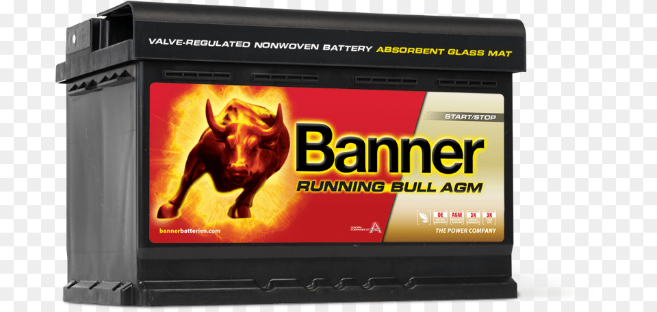 Banner Running Bull Agm 570 01 Car Battery Banner Running Bull Agm 92ah, Screen, Electronics, Oven, Device Free Transparent Png