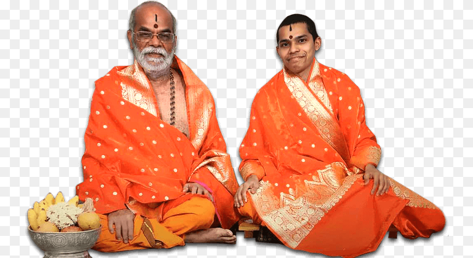 Banner Slide Gokarn Partagali Mutt Swamiji, Adult, Male, Man, Person Png Image