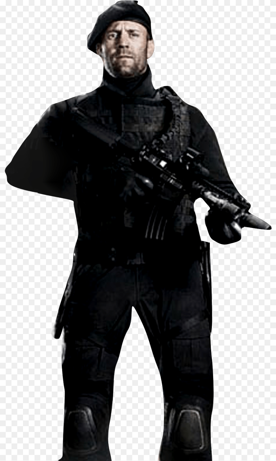 Banner Statham Images Pluspng Expendables Ocelot Unit, Weapon, Firearm, Person, Man Free Png