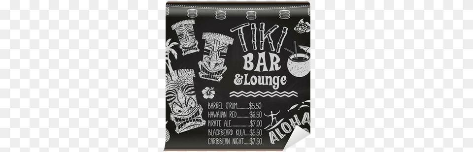 Banner Tiki Bar And Lounge Menu Wall Mural Tiki Bar Chalkboard, Blackboard, Text Free Png