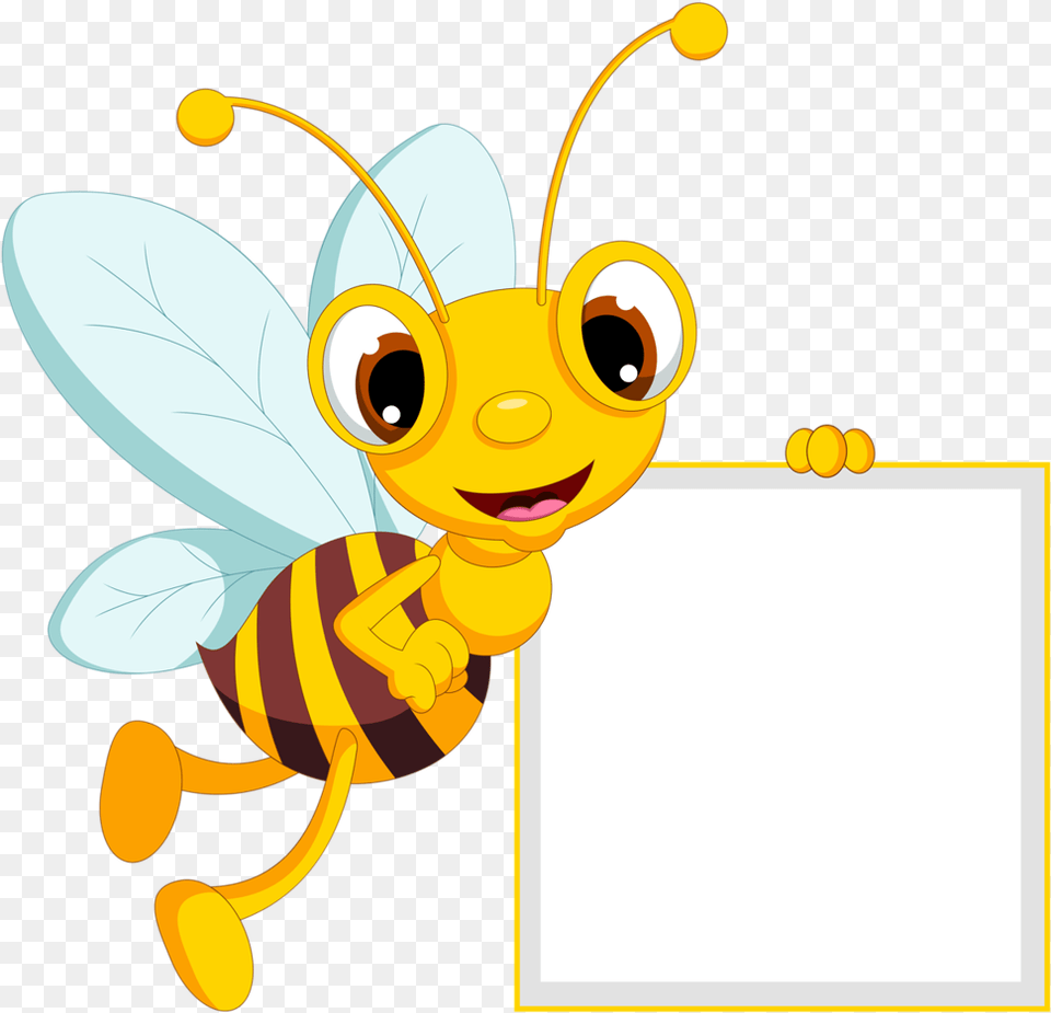 Banner Transparent Bumble Bee Flying Clipart Bee Clip Art Border, Animal, Honey Bee, Insect, Invertebrate Free Png Download