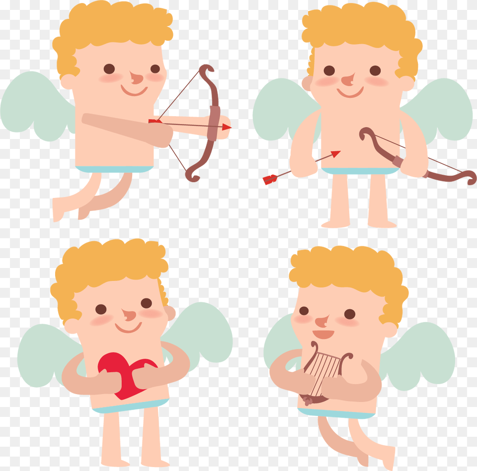 Banner Transparent Library Angels Vector Cupid Cupid, Baby, Person, Face, Head Free Png