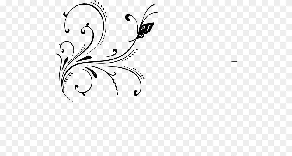 Banner Transparent Stock Black Butterfly Clip Art At Black And White Swirl Design, Floral Design, Graphics, Pattern, Stencil Png