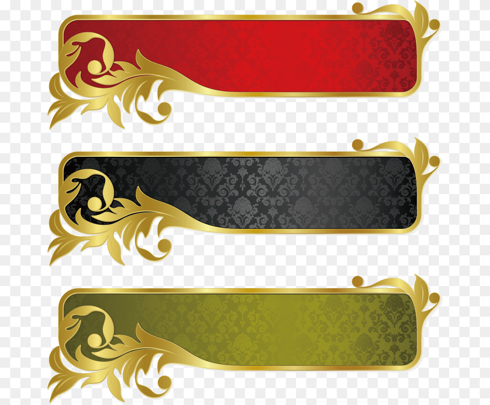 Banner Vector Gold, Art, Floral Design, Graphics, Pattern Free Png Download