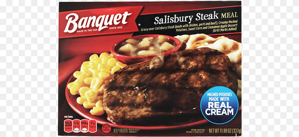 Banquet Meal Salisbury Steak Banquet Salisbury Steak Meal 1188 Oz Box, Food, Meat Free Png