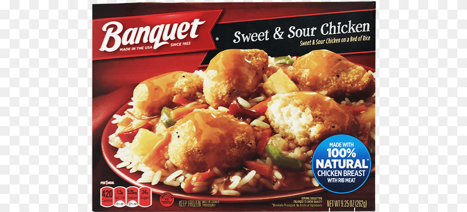 Banquet Meal Sweet Amp Sour Chicken Banquet Sweet Amp Sour Chicken 925 Oz, Food, Fried Chicken, Nuggets, Lunch Png