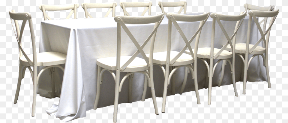 Banquet Table With 10 Vintage White Cross Back Chairs Kitchen Amp Dining Room Table, Chair, Dining Table, Furniture, Home Decor Free Png