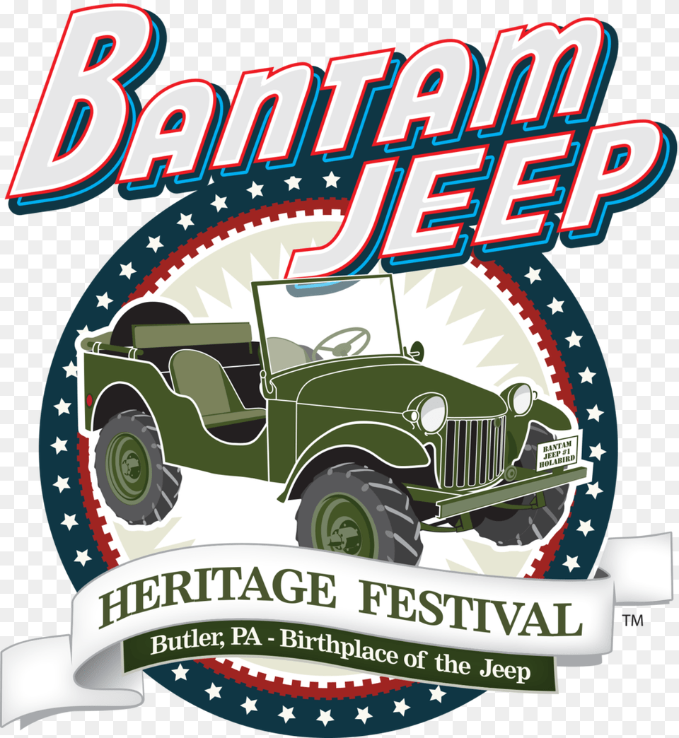 Bantam Logo Color Tm Bantam Jeep Festival Logo, Advertisement, Poster, Car, Transportation Png Image