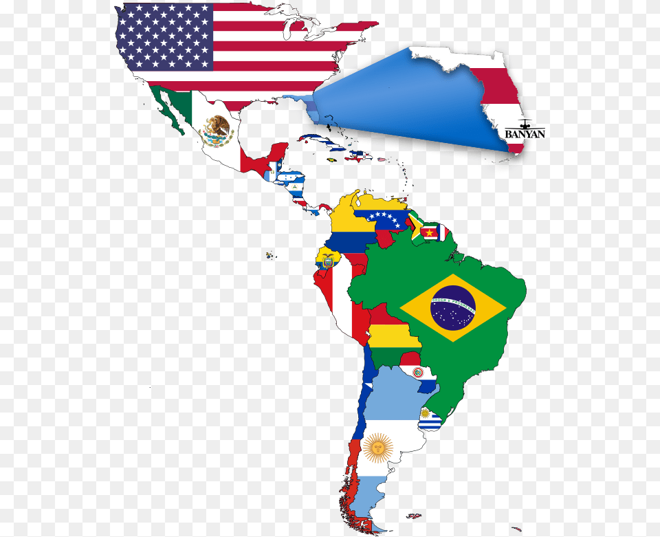 Banyan Aircraft Broker Latin America Map World Map By Flags, Chart, Person, Plot Png Image