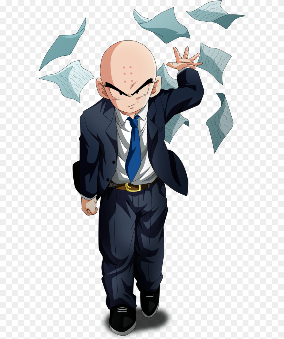 Bape Anime Transparent Clipart Krillin, Formal Wear, Accessories, Person, Tie Free Png Download