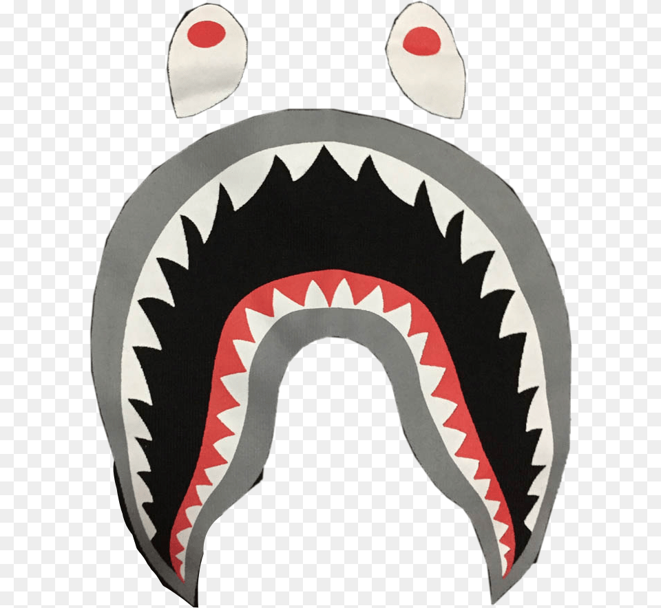 Bape Freetoedit Bape Shark Long Sleeve Black, Cushion, Home Decor, Clothing, Hat Free Png Download