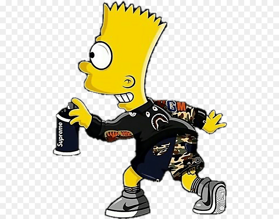 Bape Hypebeast Bart Simpson Supreme Wallpaper Supreme Bart Simpson, Baby, Person, Book, Comics Png