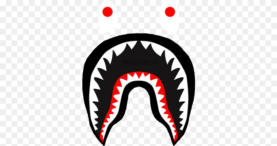 Bape Logo Supreme Hypebeast Shark Teeth Bathingape Eyes, Body Part, Mouth, Person Png