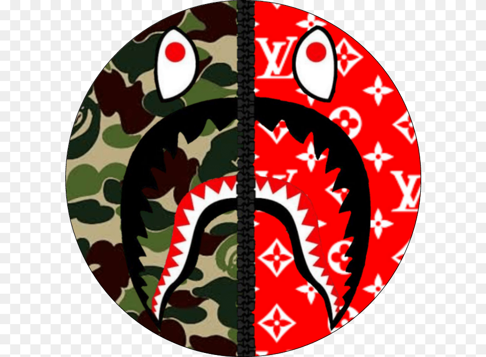 Bape Luisvuitton Supreme Circle, Military Free Transparent Png