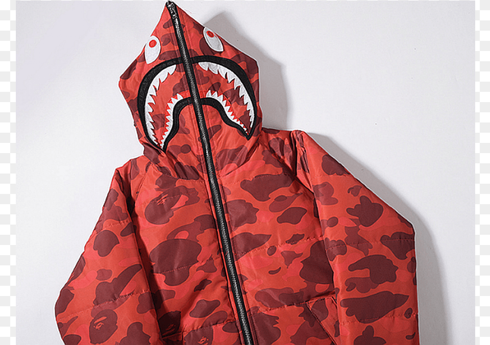 Bape Wgm Red Hoodie Camo, Clothing, Coat, Jacket Free Png