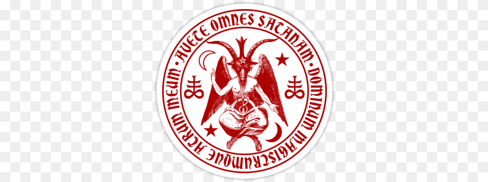 Baphomet Amp Satanic Crosses With Latin Hail Satan Inscription Stickers Baphomet, Logo, Accessories, Seafood, Sea Life Free Transparent Png