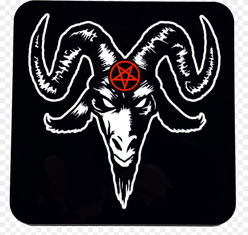 Baphomet Drink Coaster Devil Goat Head, Person, Face, Animal, Livestock Free Transparent Png