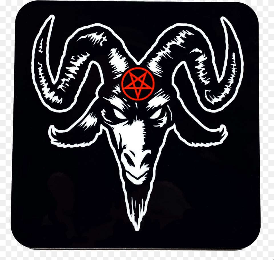 Baphomet Drink Coaster Satanic Goat, Person, Face, Head, Animal Free Png