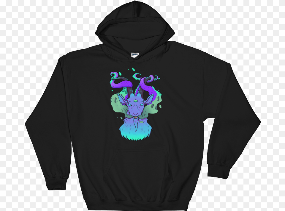 Baphomet Hoodie Young Black And Determined, Clothing, Knitwear, Sweater, Sweatshirt Png Image