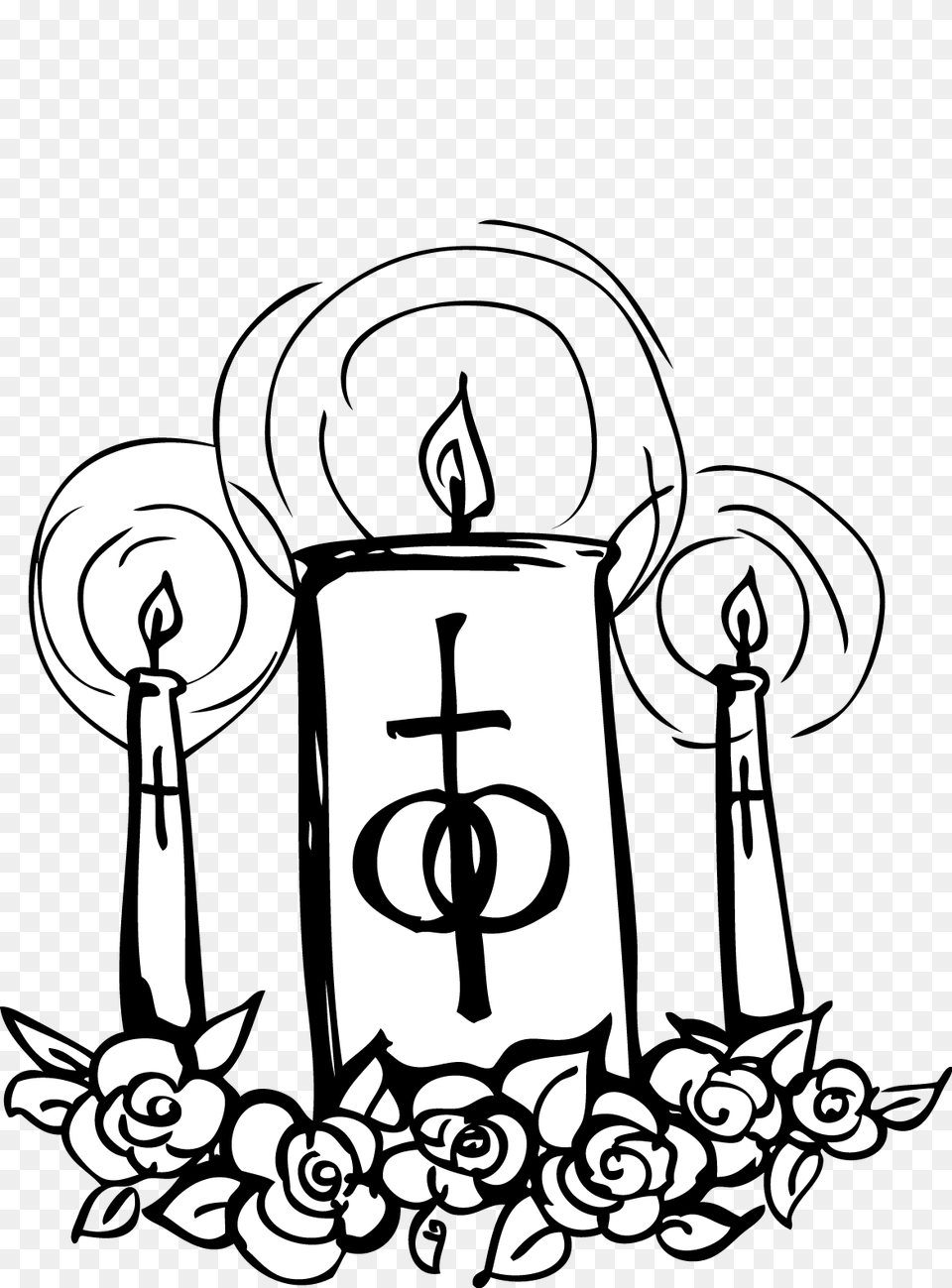 Baptism Candle Cliparts, Stencil Png