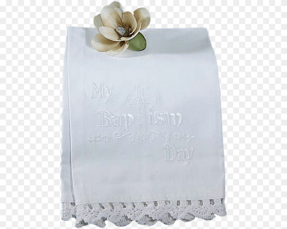 Baptism Towel Embroidered White Cotton With Cluny Lace Little Things Mean A Lot My Baptism Day Towel, Tablecloth, Home Decor, Linen, Blackboard Png