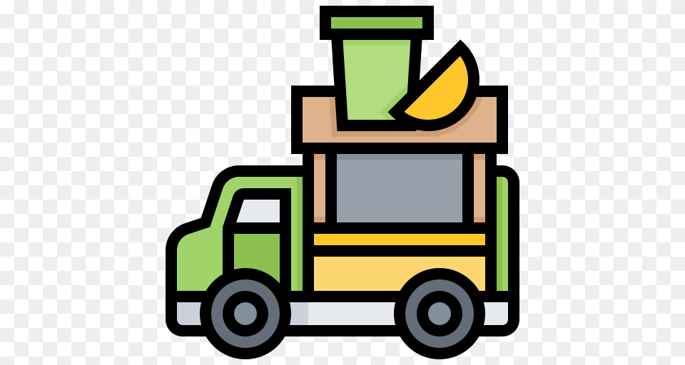 Bar Fruit Juice Smoothie Truck Icon Of Street Food, Grass, Plant, Bulldozer, Machine Png