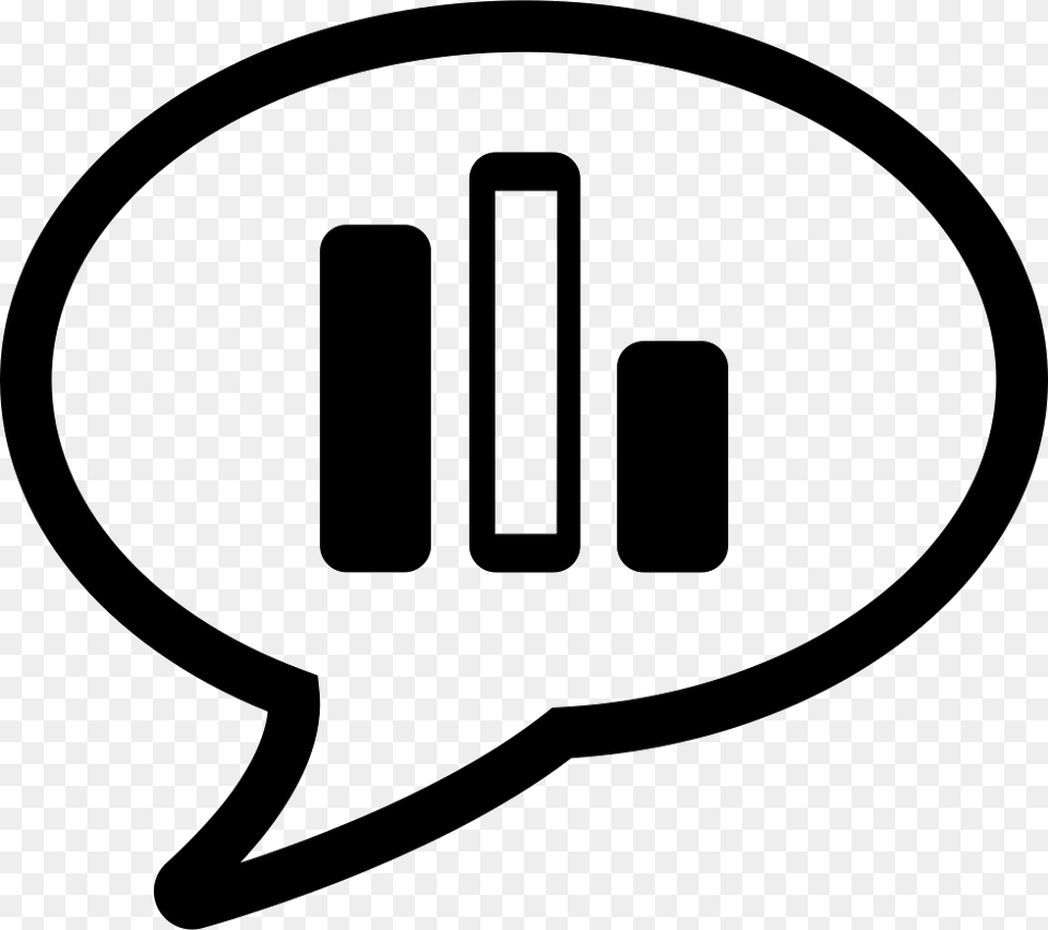 Bar Graph In Speech Bubble Polls Icon, Cutlery, Stencil, Fork, Symbol Png