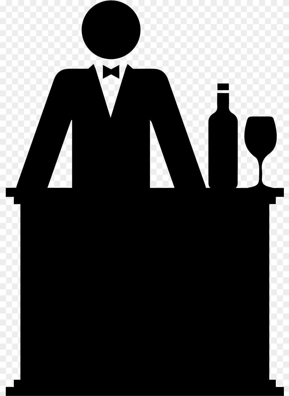Bar Service Silhouette Silhouette Bartender, Gray Png