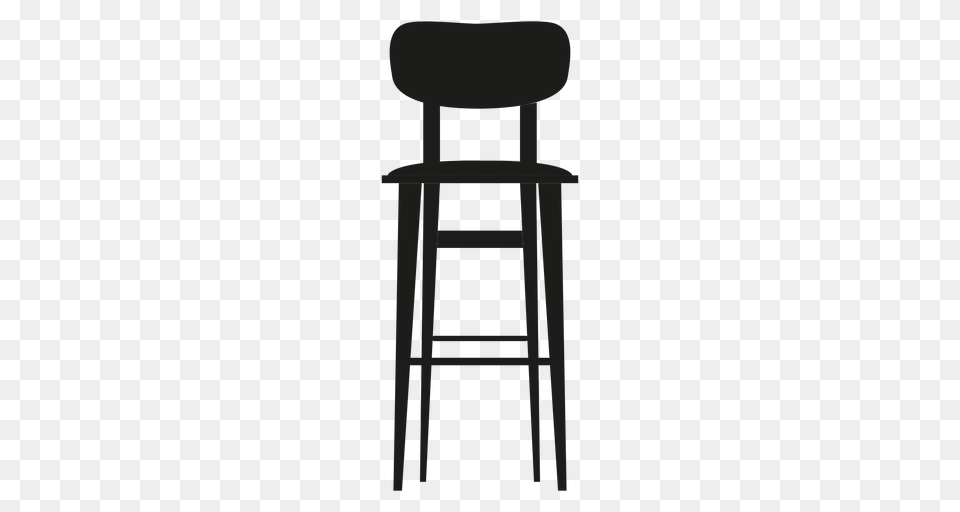 Bar Stool With Backrest Flat Icon, Bar Stool, Furniture Free Png
