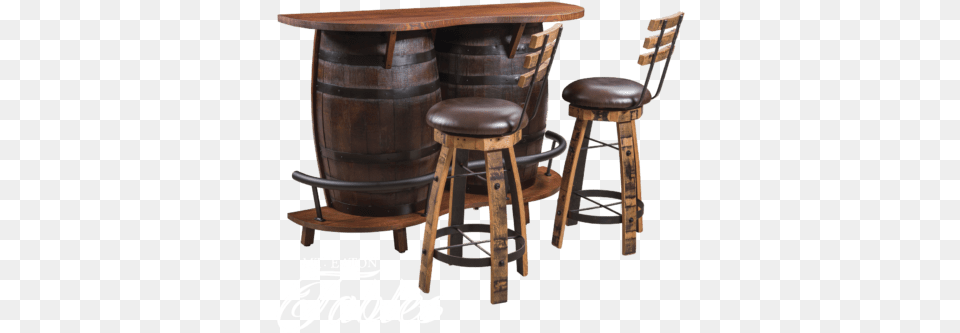 Bar Table Barrel, Furniture, Chair, Dining Table, Bar Stool Free Png Download