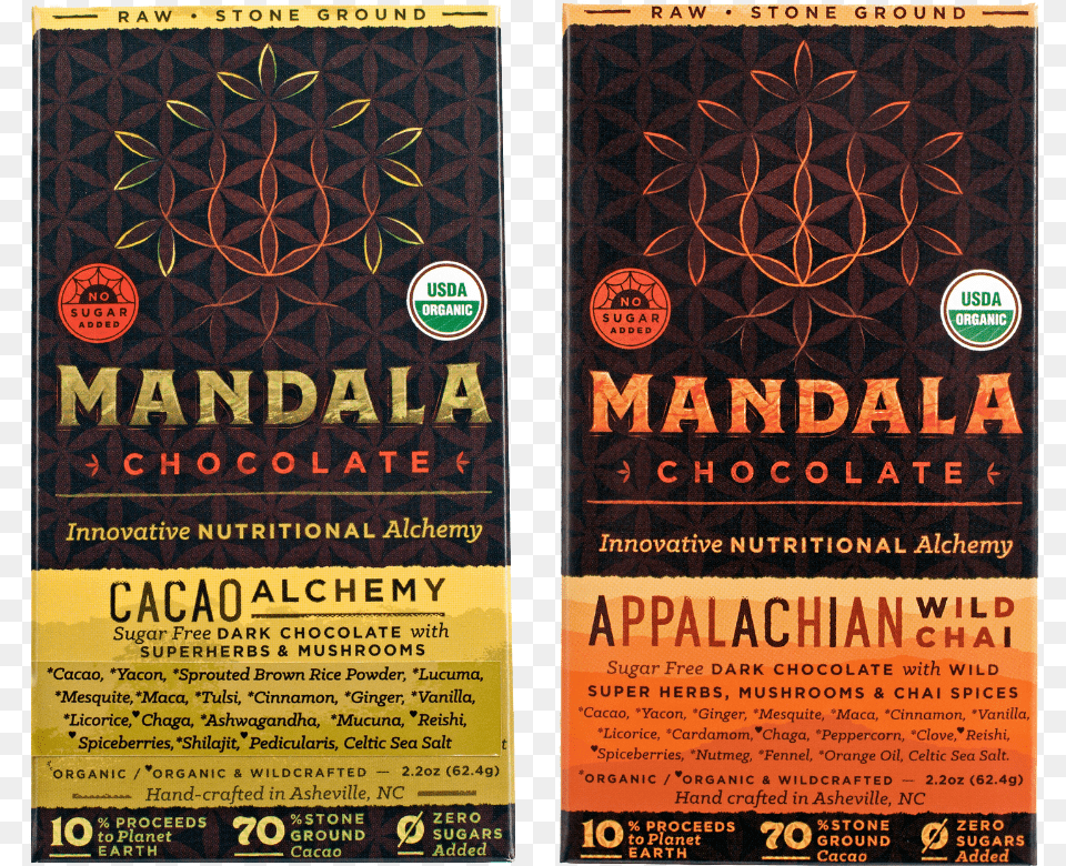 Bar Variety Pack Mandala Chocolates Cacao Alchemy Chocolate Bar, Advertisement, Poster, Book, Publication Png Image
