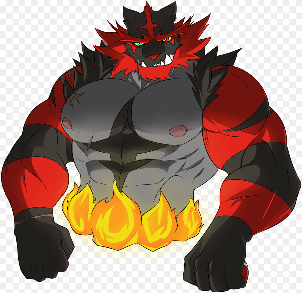 Bara District Red Fictional Character Furry Incineroar Muscle, Electronics, Hardware, Book, Comics Free Transparent Png