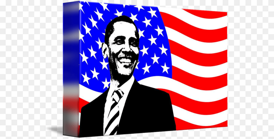 Barack Obama, American Flag, Flag, Adult, Person Png
