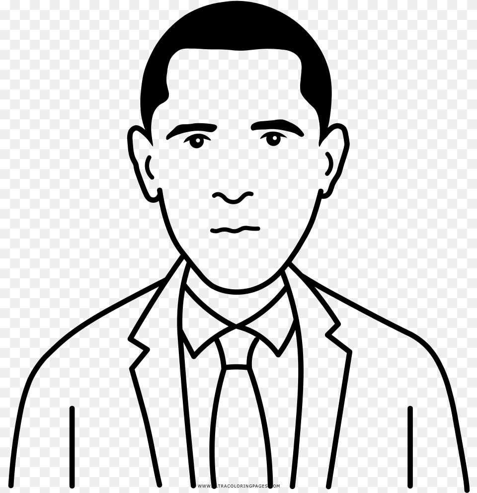 Barack Obama Coloring, Gray Free Png