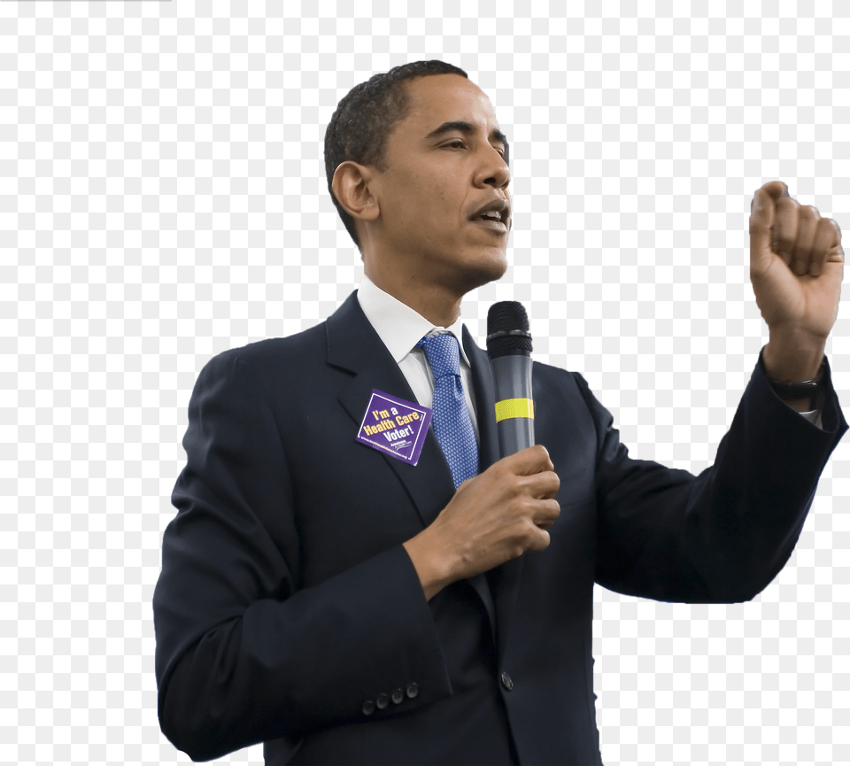Barack Obama Obama Transparent Background, Person, People, Microphone, Electrical Device Png