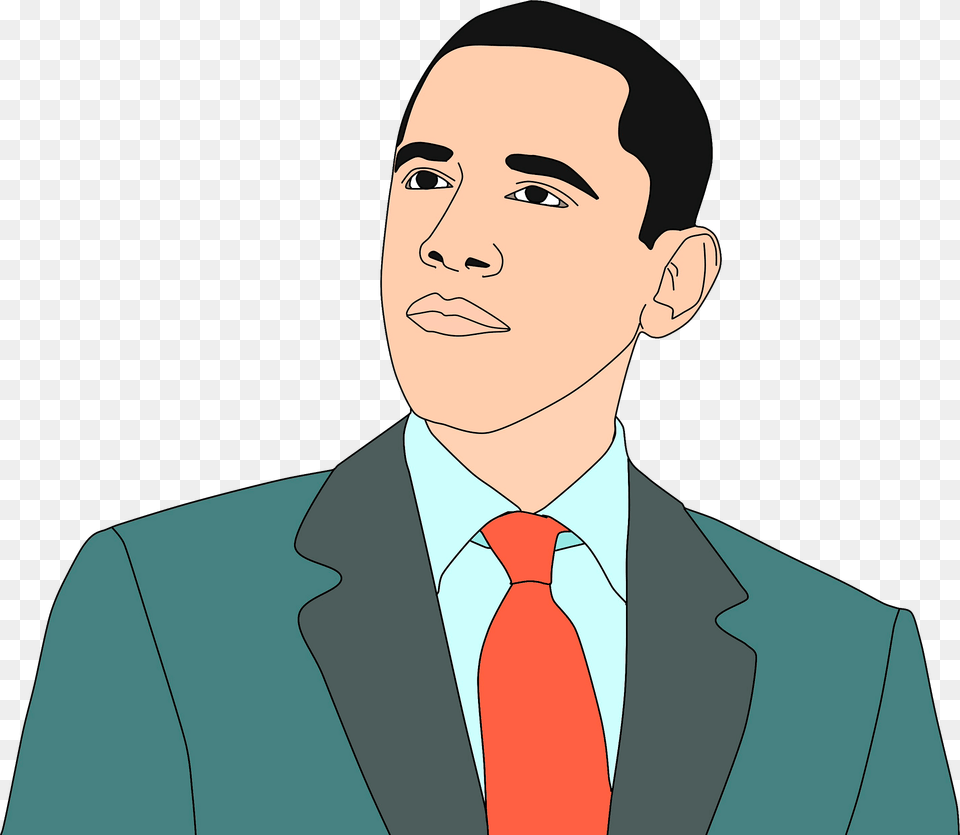 Barack Obama Portrait Clipart, Accessories, Suit, Necktie, Tie Free Transparent Png