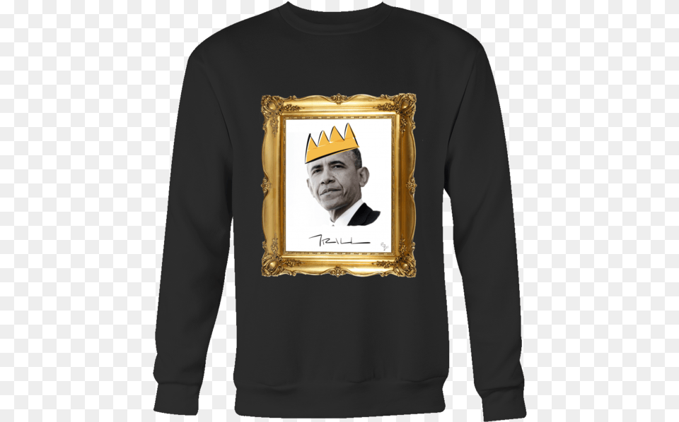 Barack Obama With Crown Crewneck Sweatshirt Art Of Checkmate Book, T-shirt, Clothing, Sleeve, Photography Png Image