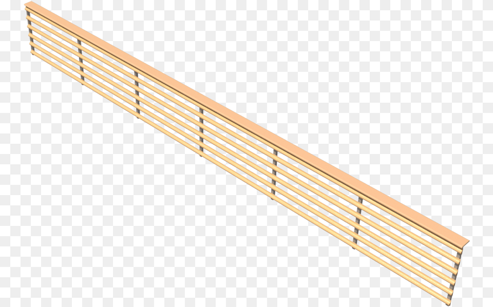 Baranda De 720mm Con 7 Postes Y 6 Listones Horizontales Plywood, Wood, Handrail Png