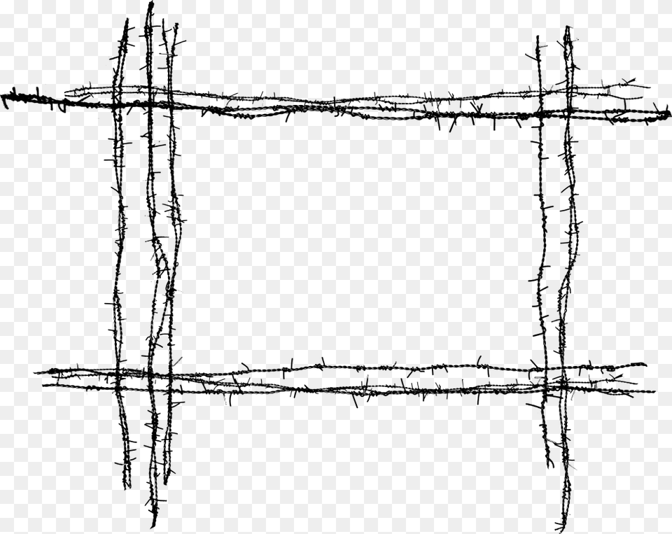 Barb Wire Frame, Gray Free Png Download