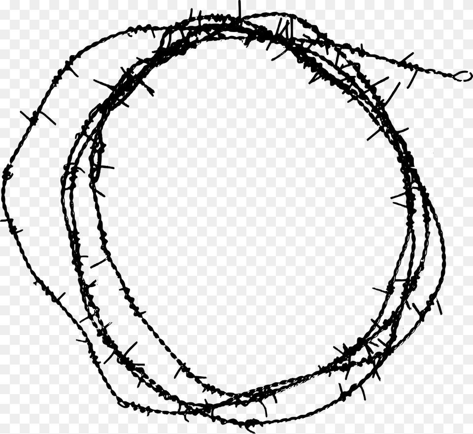 Barb Wire Frame, Gray Png