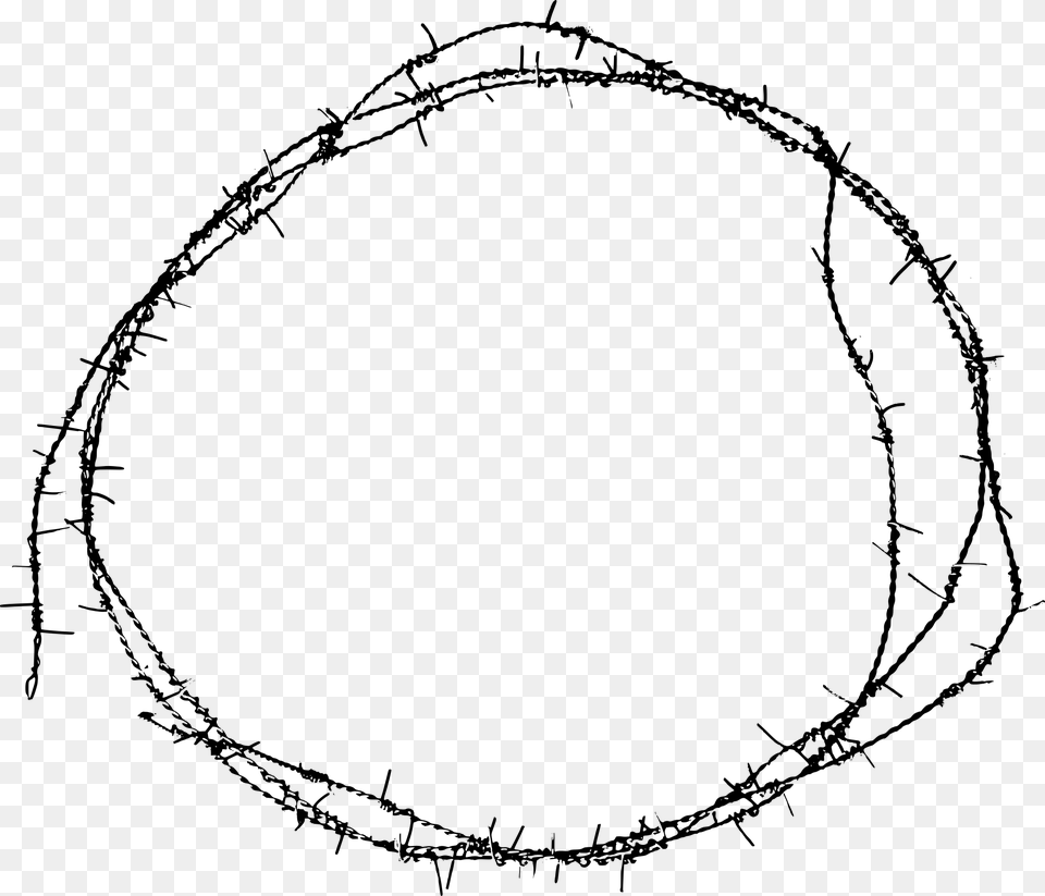 Barb Wire Frame, Gray Png