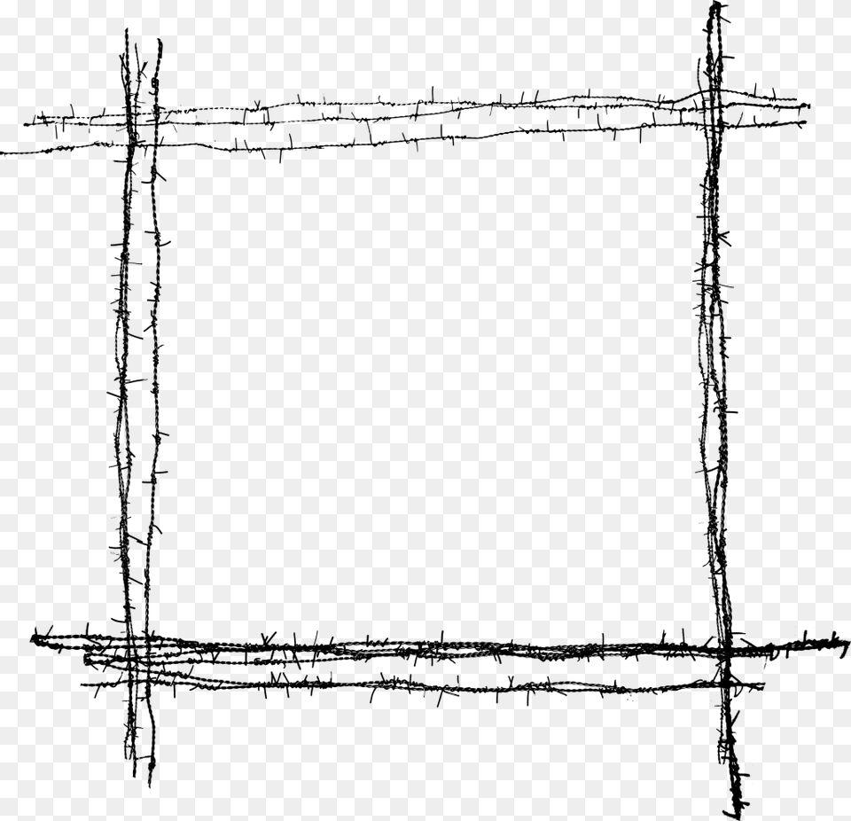 Barb Wire Frame, Gray Png Image